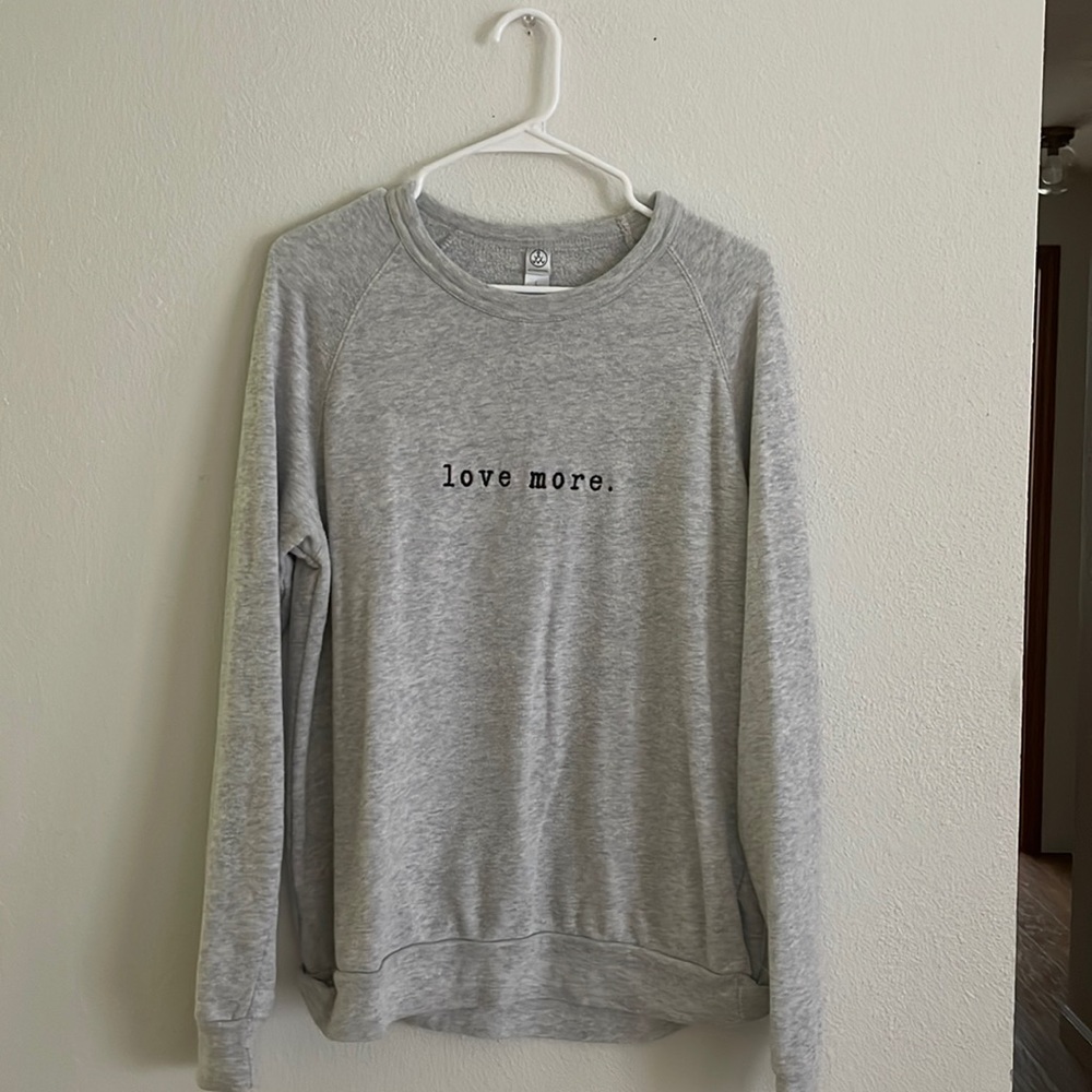 embroidered love more sweatshirt